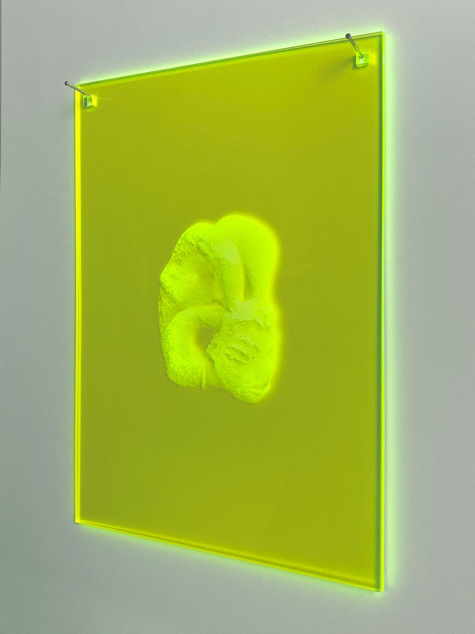 Mnemonic 114 by Susi Gelb, 2022, laser engraving on fluorescent plexiglas