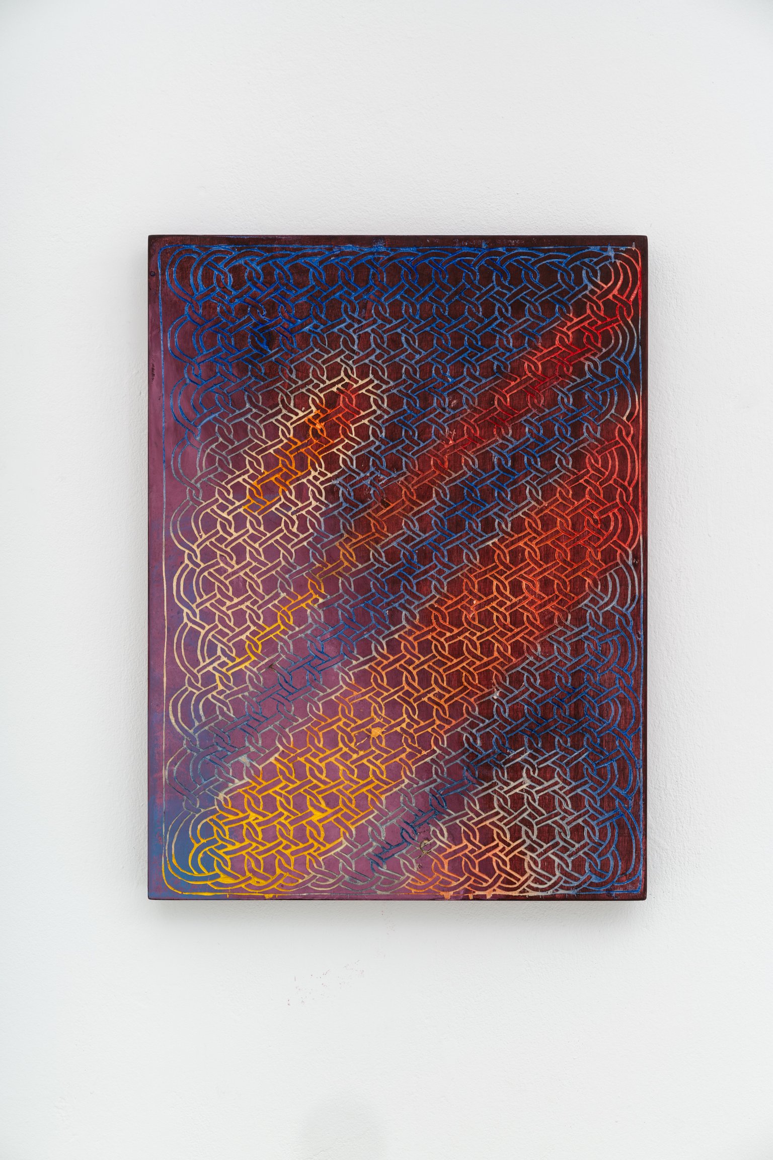 Study for "When Will Buildings Speak" by Vicente Hirmas, 2023, oil on carved wood