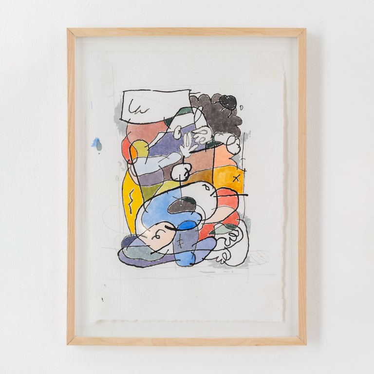 o.T. by Ulrich Okujeni, 2023, pencil and ink on Bütten
