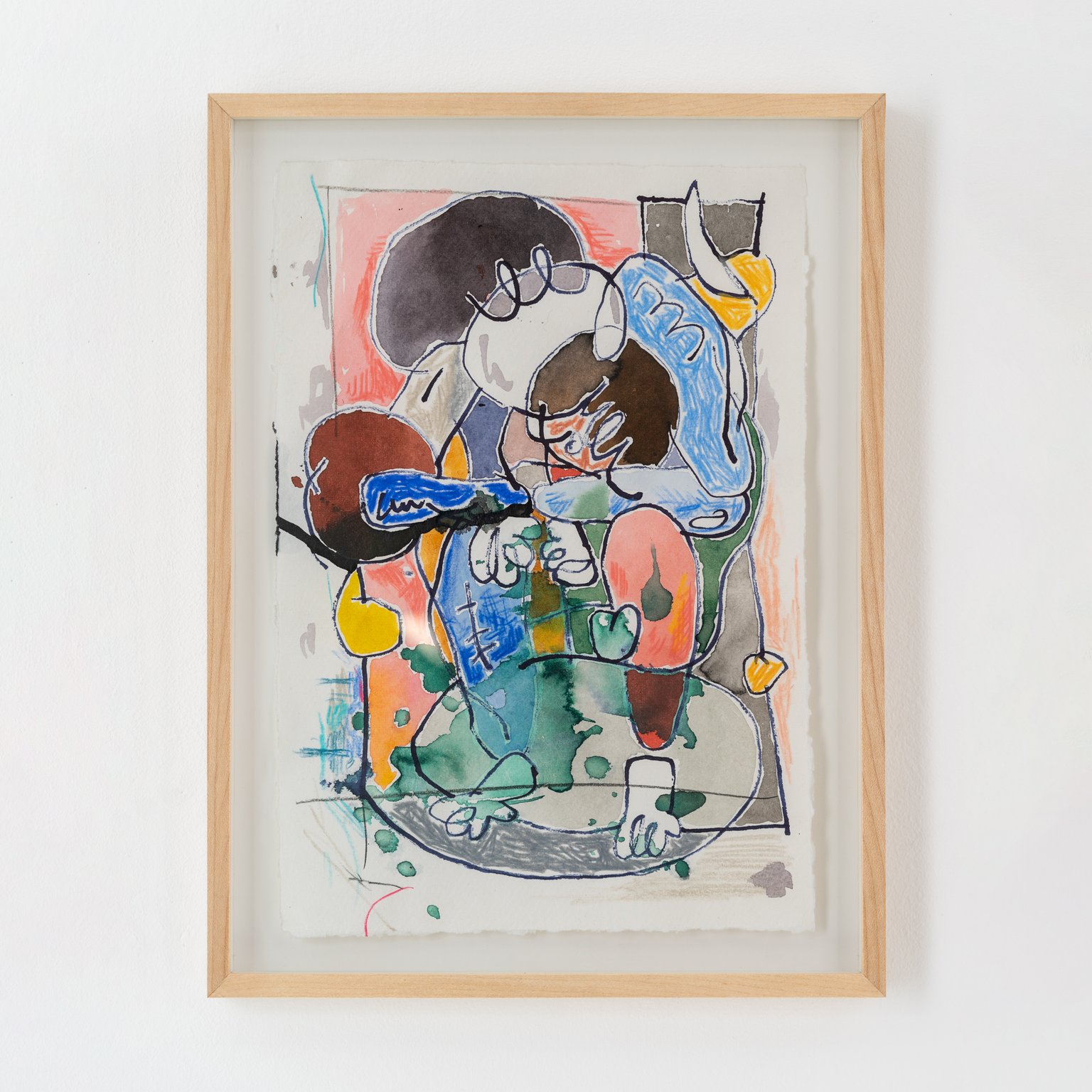 o.T. by Ulrich Okujeni, 2023, colored pencil and ink on Bütten