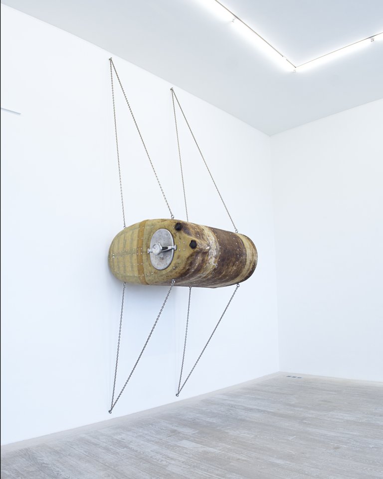 Kapsel 31 by Emil Walde, 2022, fiberglass tank, suede