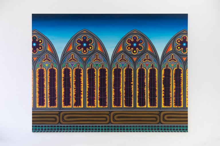 Stefan Jeske, They come in peace, 2023, oil on canvas, 260 x 200 cm, Call Alexander, he knows what to do