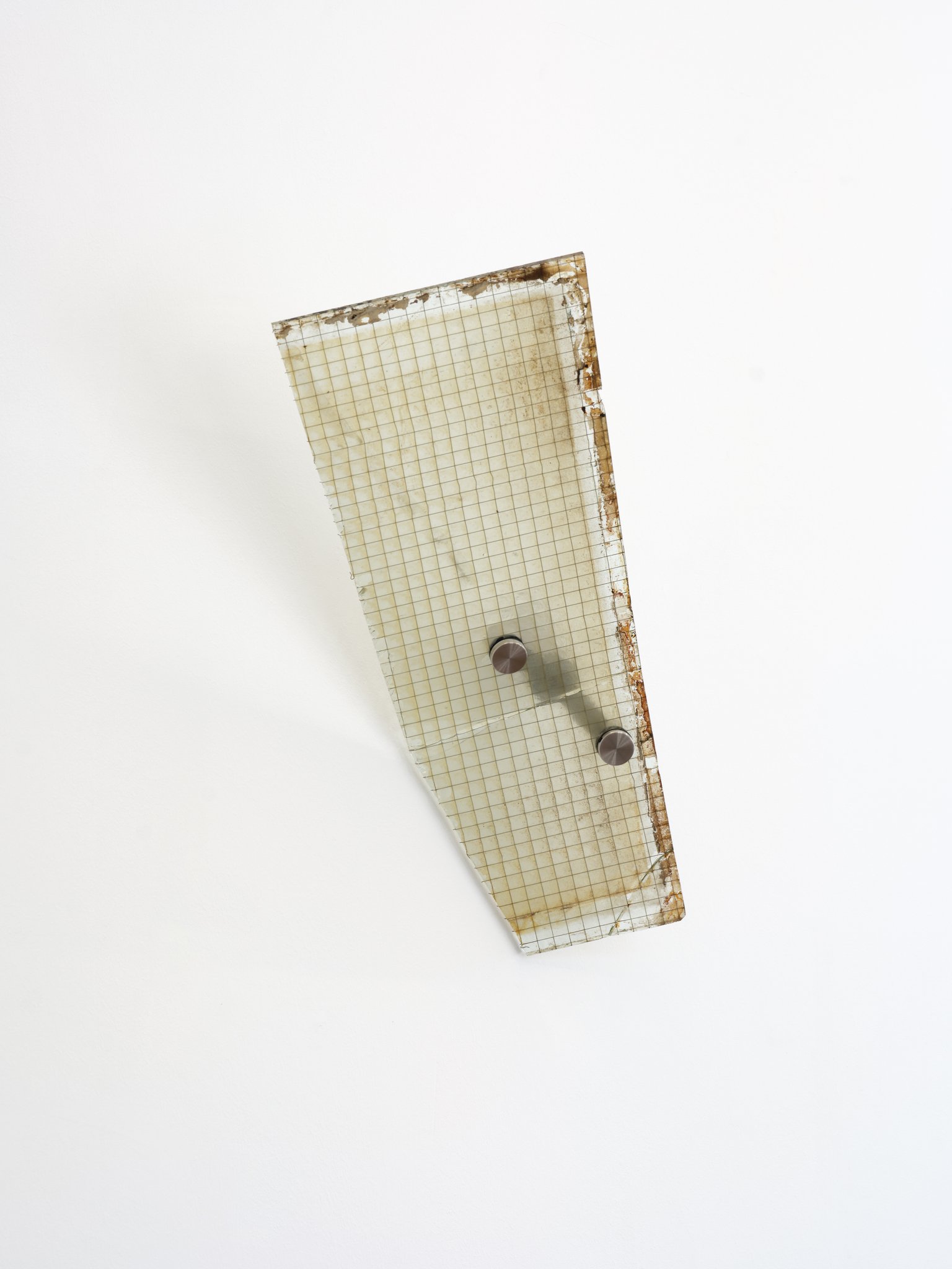 Konsole 2 by Emil Walde, 2026, stainless steel, aluminum, glass