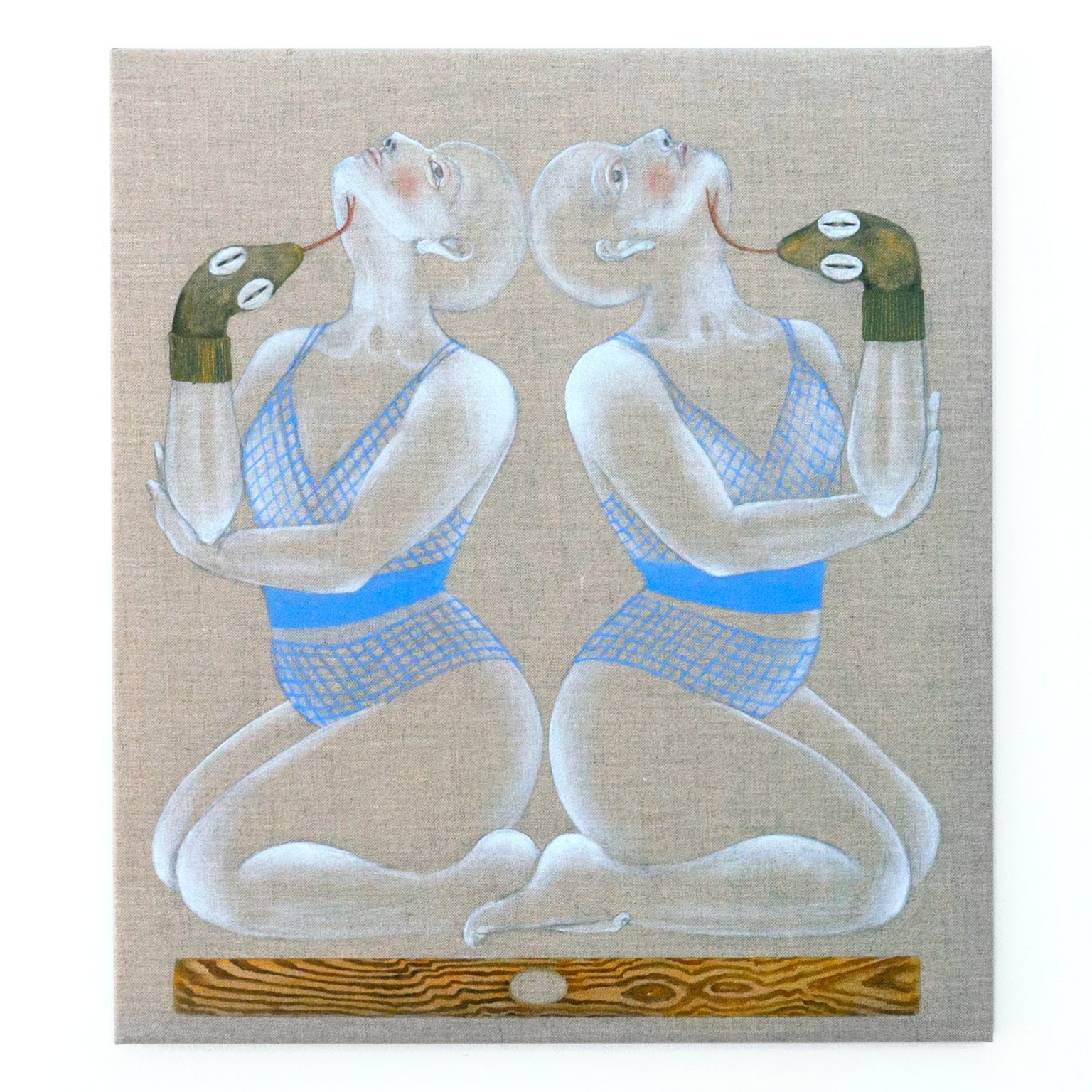 Spirit Level (Double Lickling) by Stefanie Popp, 2023, oil on linen