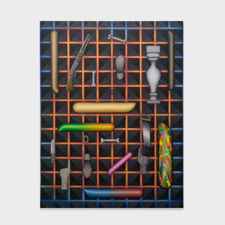 Secret technology to run the system by Stefan Jeske, 2021, oil on canvas