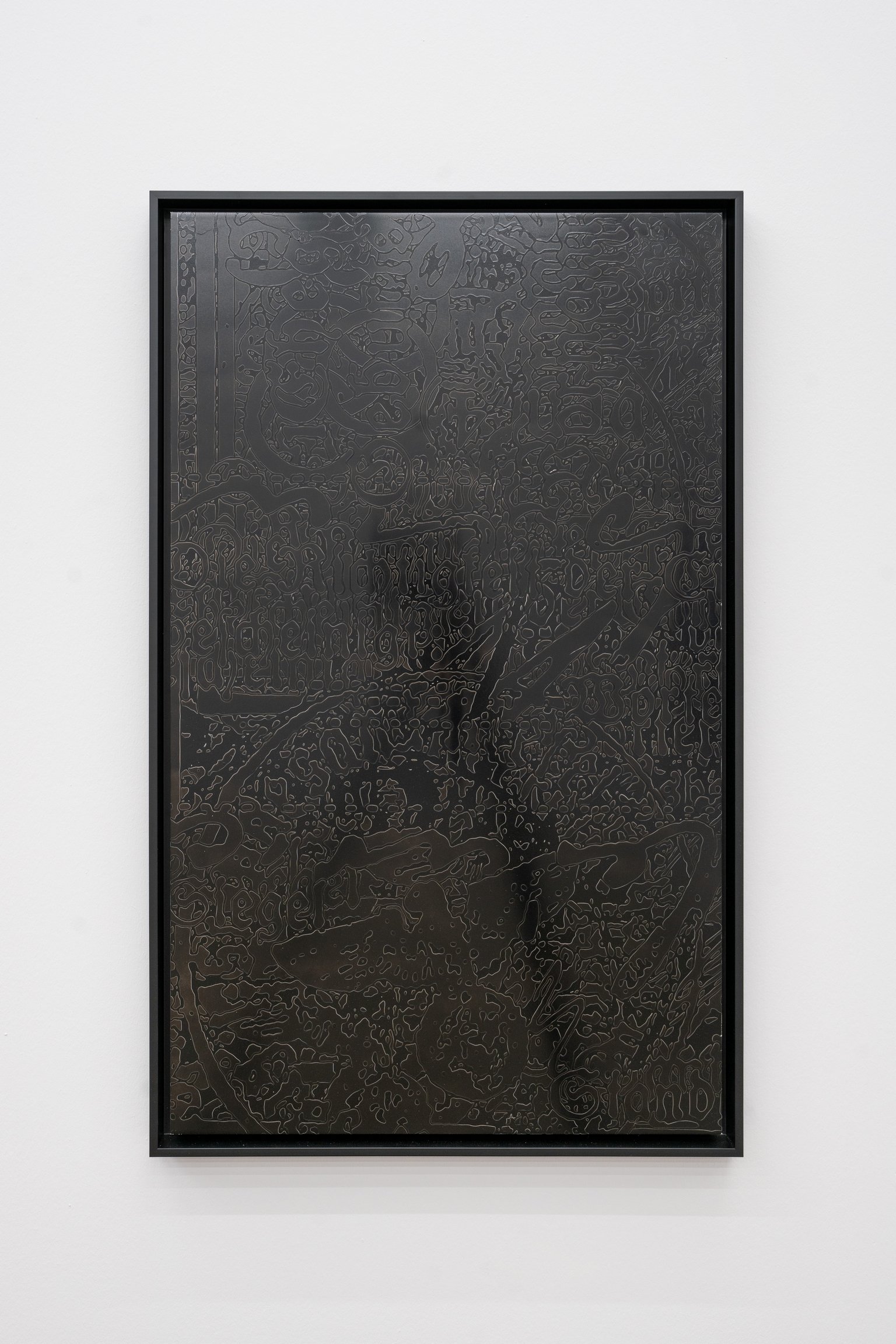 Die Richtigkeit by Marc Botschen, 2024, aluminium, foliation, lacquer, wooden frame