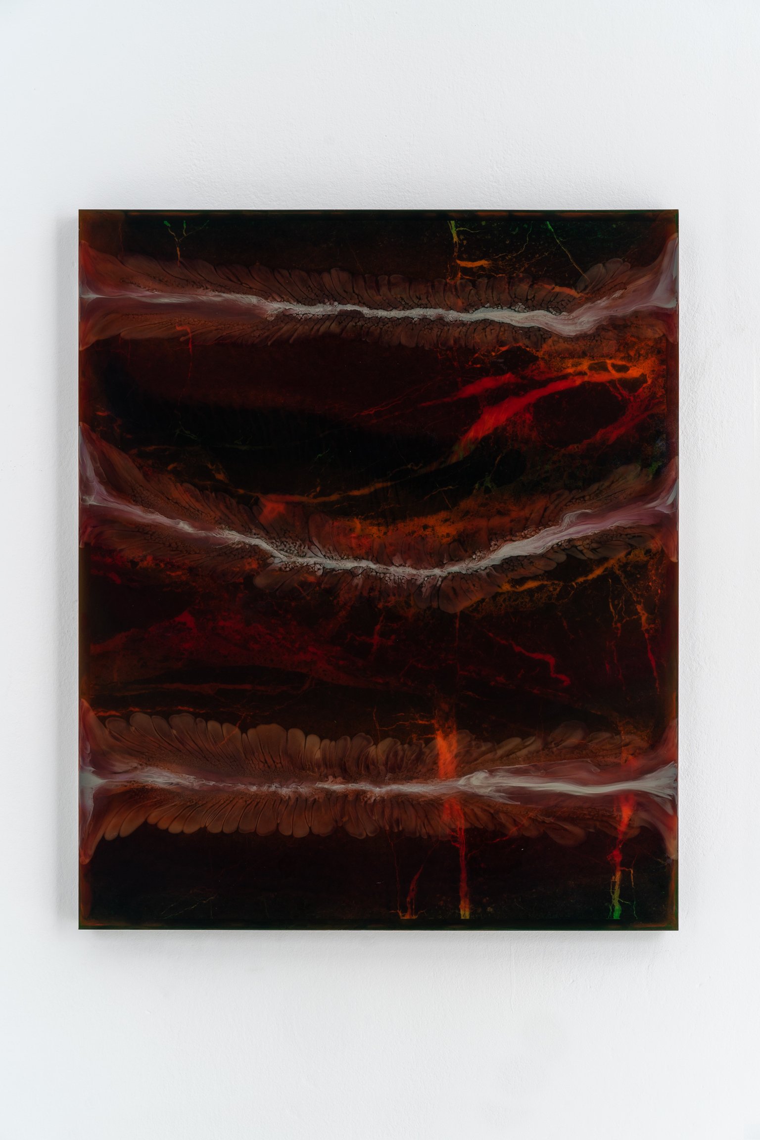 Mount Petrol (Powderblue, Rosybrown, Orangered, Red) by Nino Maaskola, 2023, green marble, synthetic resin