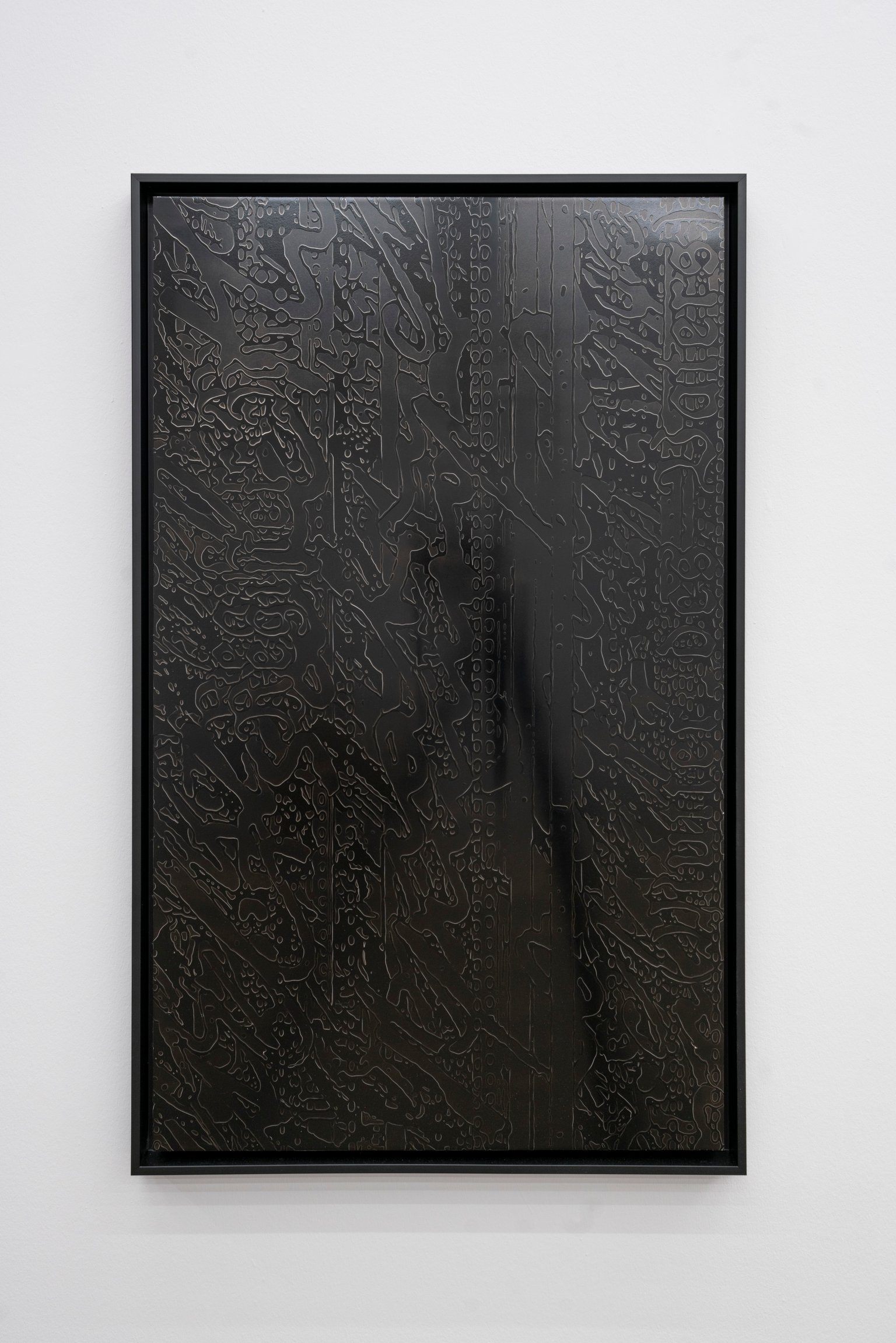 Mutter des Vaters by Marc Botschen, 2024, aluminium, foliation, lacquer, wooden frame