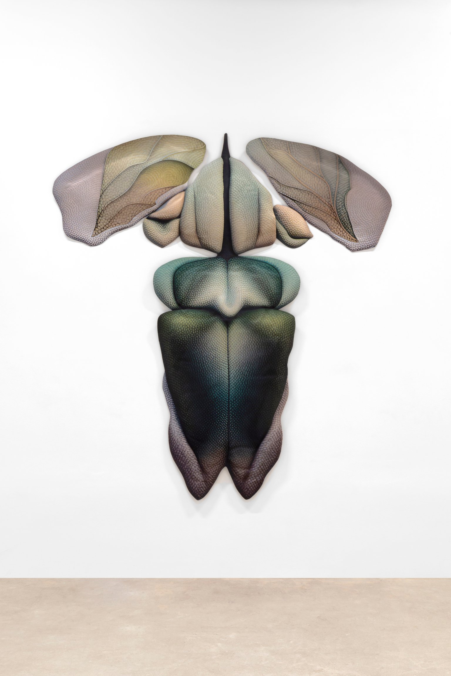 Seed 184 by Caroline Delieutraz, 2024, digital print on polyester fabric, quilting, beads