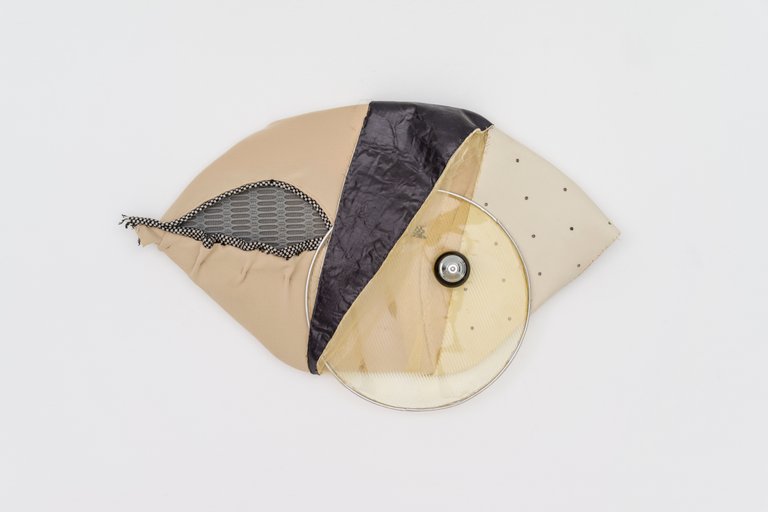 Nestled Lights (2) by Miriam Schmitz, 2023, WOOD, FABRIC, ALUMINUM, EPOXY RESIN, CABINET KNOB