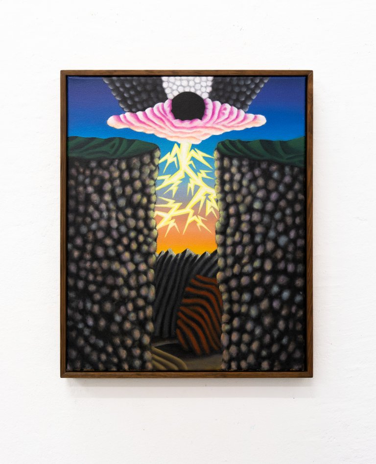 To anybody, anywhere at any time by Stefan Jeske, 2025, oil on canvas