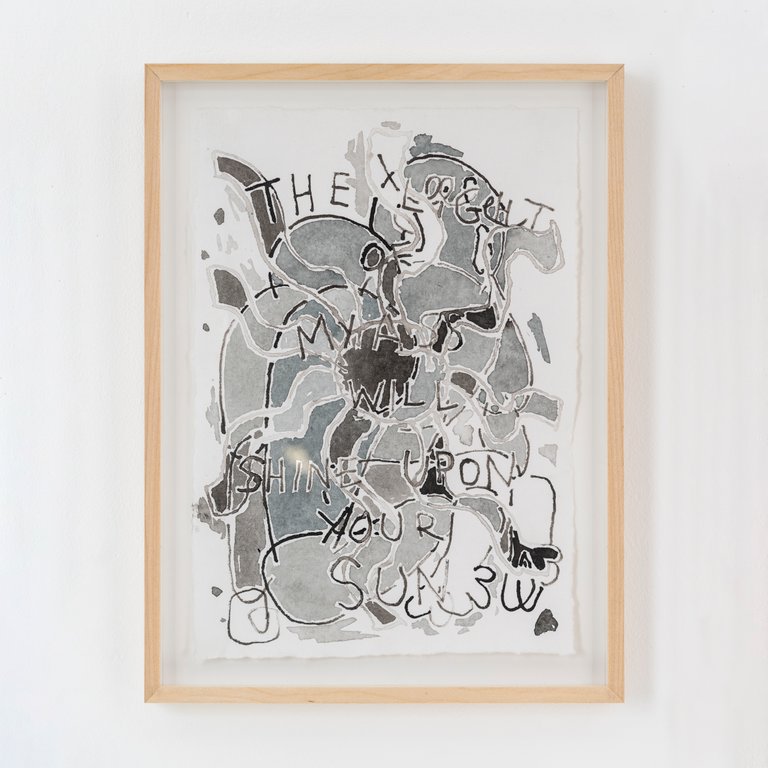 o.T. by Ulrich Okujeni, 2023, ink on Bütten
