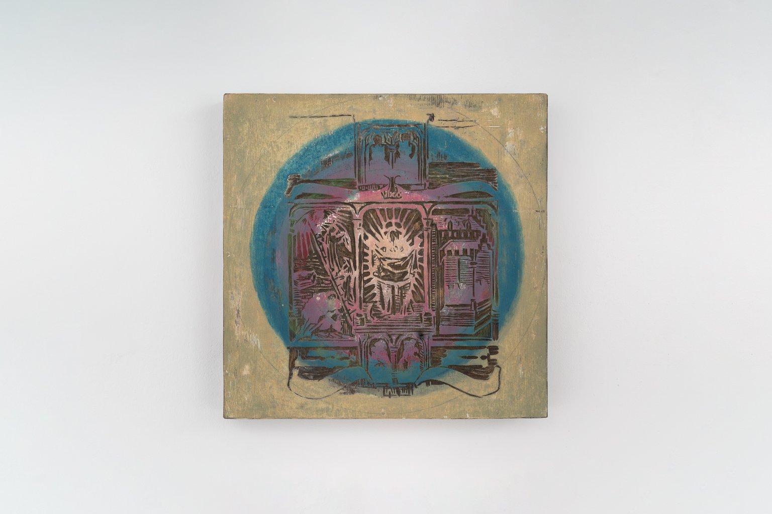 biblia Pauperum I by Vicente Hirmas, 2023, oil and acrylic on carved wood
