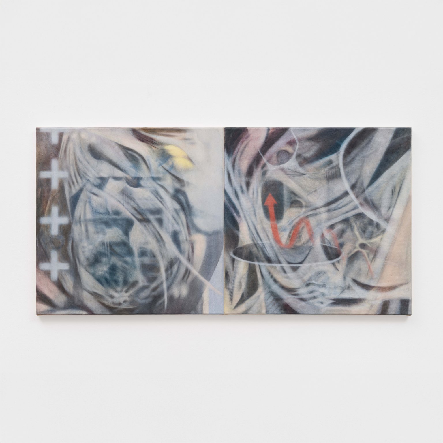 Upgrade (Pattern of Activation) by Kolja Kärtner Sainz, 2025, oil and ink on canvas
