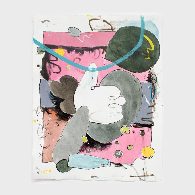 Count to 5 (1) by Ulrich Okujeni, 2018, ink and acrylic ink on Bütten