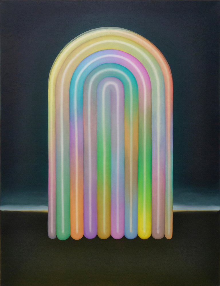 Pearly gates appearing on a field at night