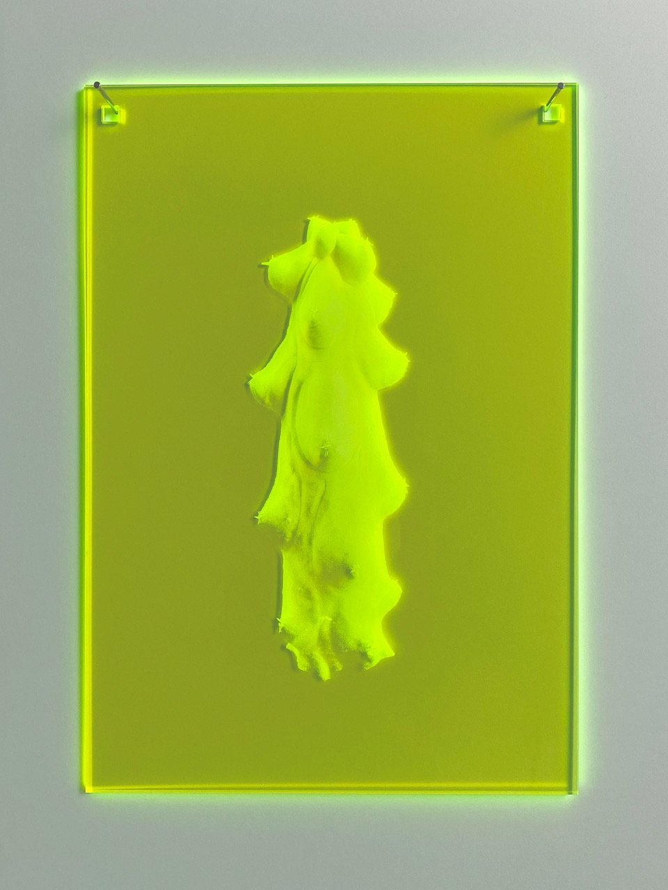 Mnemonic 107 by Susi Gelb, 2022, laser engraving on fluorescent plexiglas