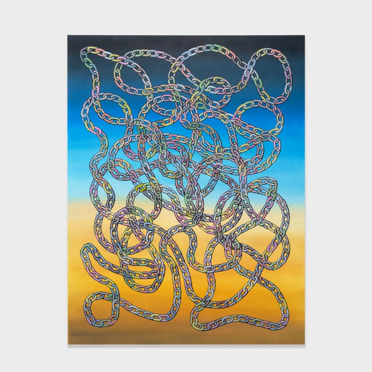 It all depends by Stefan Jeske, 2022, oil on canvas