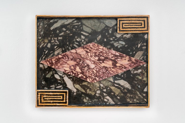 Camuffare by Vicente Hirmas, 2022, acrylic on wood