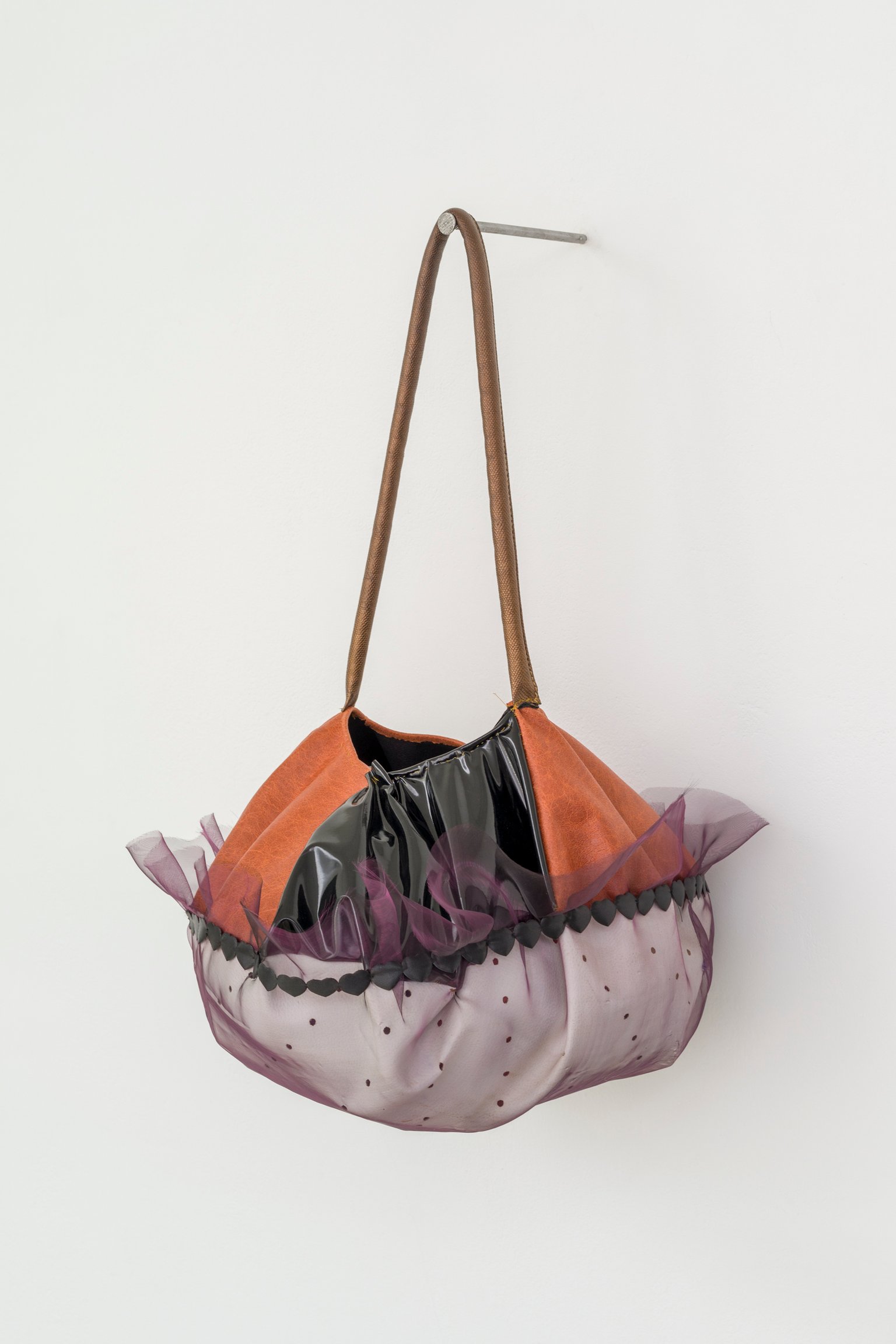 Poche Pompadour by Miriam Schmitz, 2023, fabric, artificial leather, latex, paper