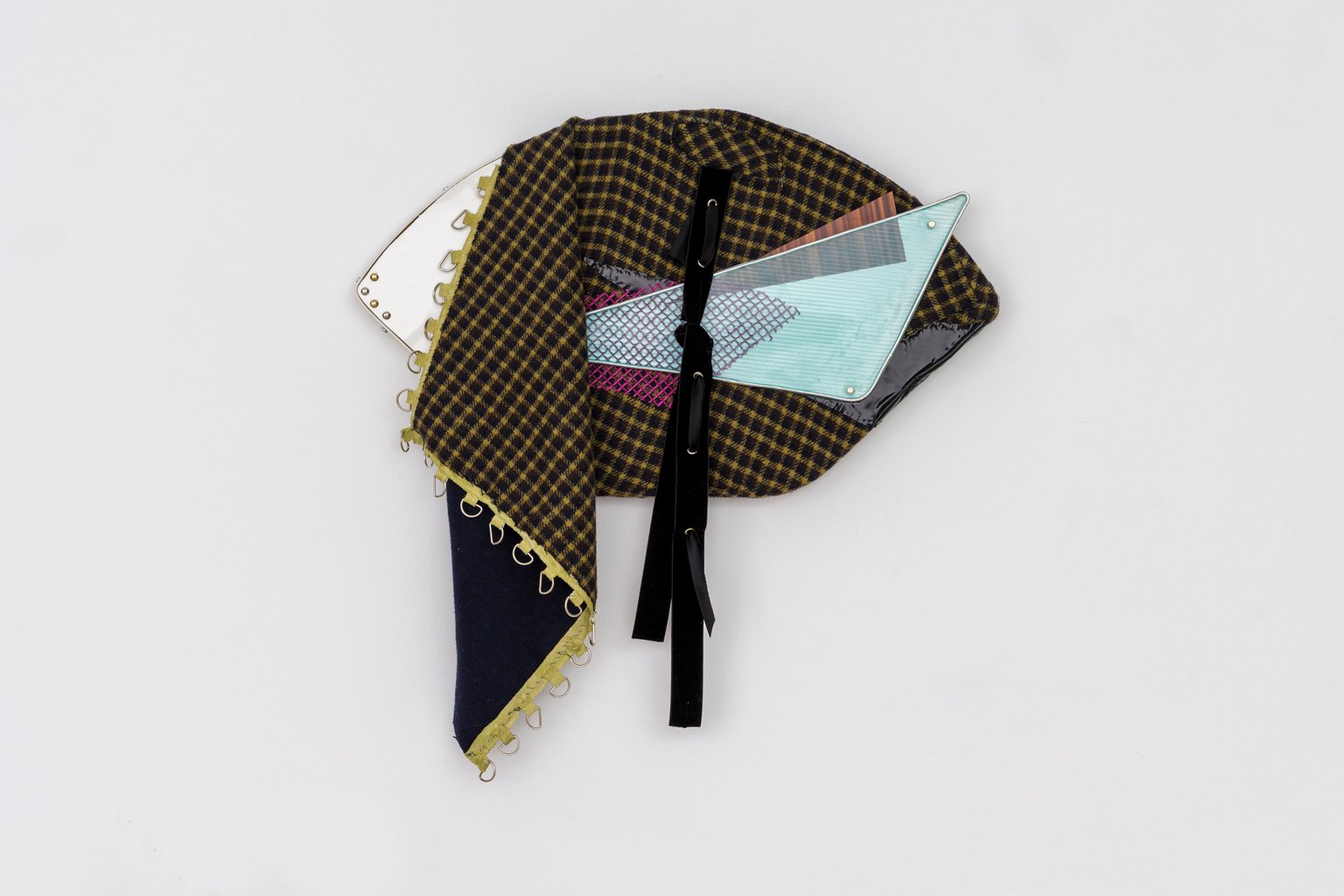 Nestled Lights (3) by Miriam Schmitz, 2024, wood, fabric, aluminum, epoxy resin, paper, artificial pearls