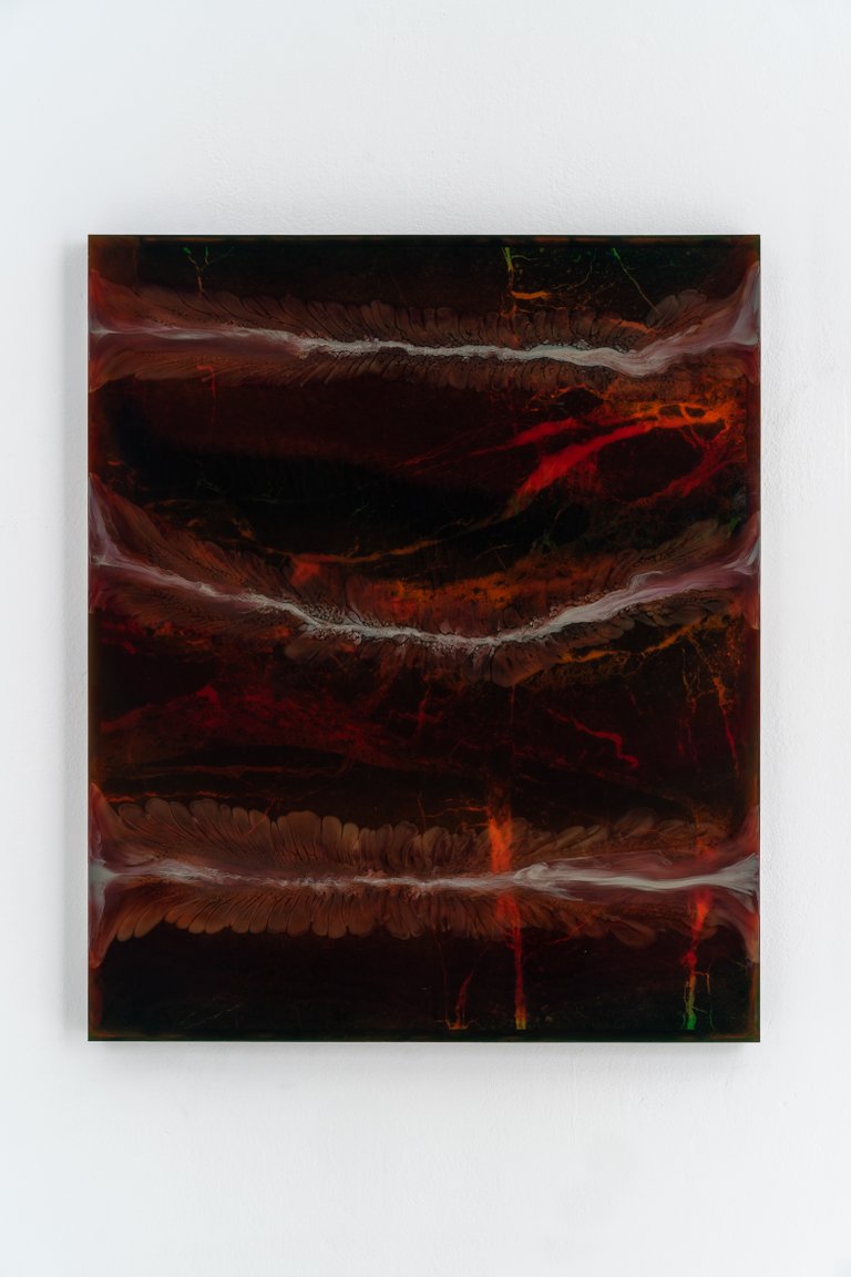 Mount Petrol (Powderblue, Rosybrown, Orangered, Red) by Nino Maaskola, 2023, green marble, synthetic resin