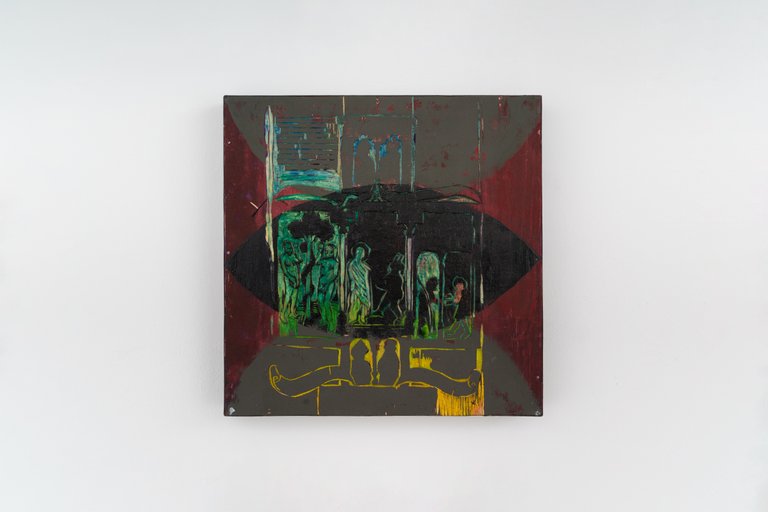 biblia Pauperum II by Vicente Hirmas, 2023, oil and acrylic on carved wood