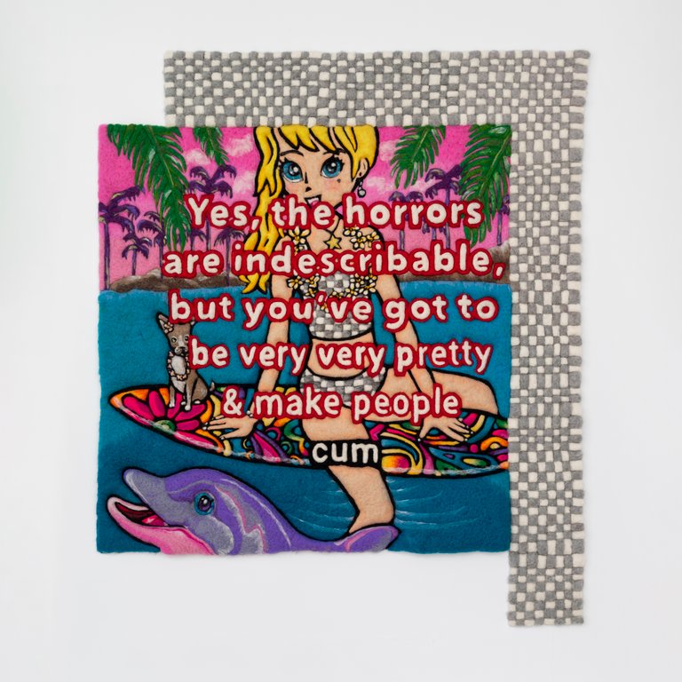 To Nihilisa Frank by Lucia Mattes, 2023, felt wool on canvas fabric