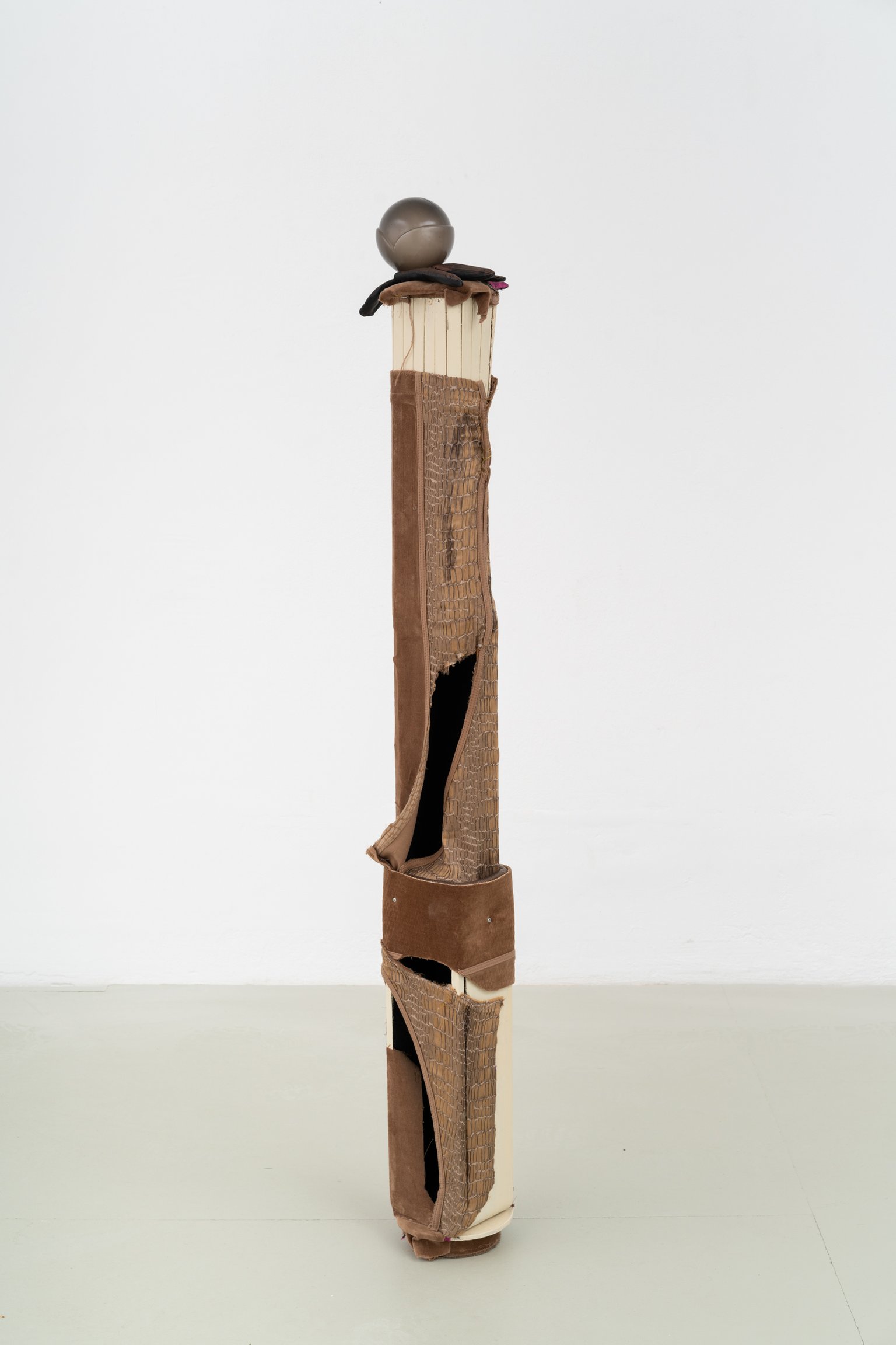 Mediterranean Chest by Miriam Schmitz, 2025, wood, bamboo, fabric, foam, plastic, lacquer