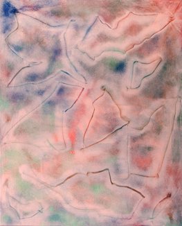 Vakuum by Johanna Wagner, 2019, vacuum cleaner, pigment and fixative on canvas